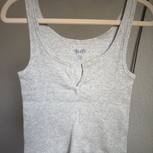 Brandy Melville Light Gray Ribbed Tank Top